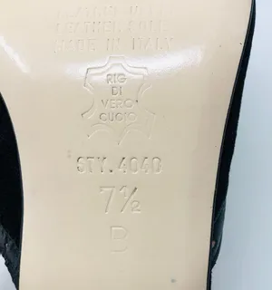 Black suede peep toe heels, made in Italy thumbnail 7