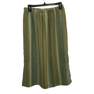 Vintage Koret Seersucker Skirt Large Green‎ Striped Boho Cottagecore Lightweight thumbnail 5