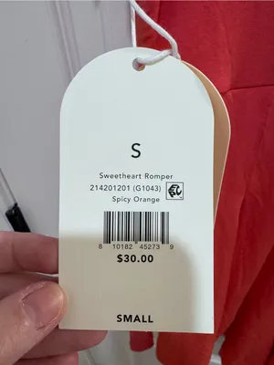 Blogilates Sweetheart Romper Spicy Orange- size Small thumbnail 6