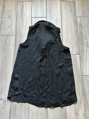 American Apparel Black Sleeveless Button-Down Blouse thumbnail 3