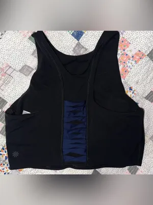 Athleta Black High-Neck Crop Sports Bra thumbnail 2