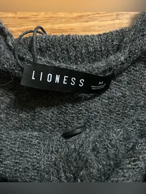 Lioness Margaux Knit Cardigan Color Charcoal thumbnail 4
