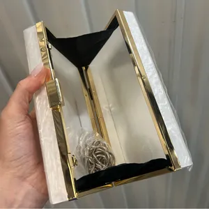 Rachel Zoe BOS Acrylic Pearl Box Bag / Clutch in White thumbnail 7
