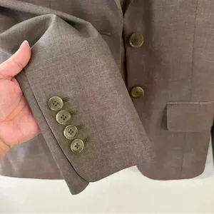 Eddie Bauer Blazer Wool‎ Blend Womens Size 2 Brown Casual Formal Timeless thumbnail 2