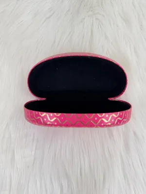 Used Pink Hard Shell Clam Shell Sunglasses Case Travel Storage thumbnail 2
