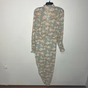 Mable Alejandra floral midi dress long sleeve‎ v-neck women’s size small dressy thumbnail 8