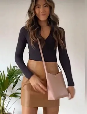 Anthropologie Samara Vegan Leather Crossbody Bag Peony Pink thumbnail 2