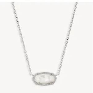 Kendra Scott Elisa White Mother of Pearl Necklace Silver thumbnail 6