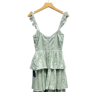 Lulus Stunning Glory Sage Green Floral Jacquard Tiered Maxi Dress size XS NWT thumbnail 5