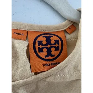 Tory Burch Womens 100% Silk Maize‎ Yellow Tiered Blouse Top Size 6 Career Staple thumbnail 7
