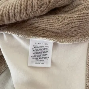 Anthropologie PILCRO Dually Clad Twofer Sweater Top Brown Wool Cable Knit M thumbnail 10