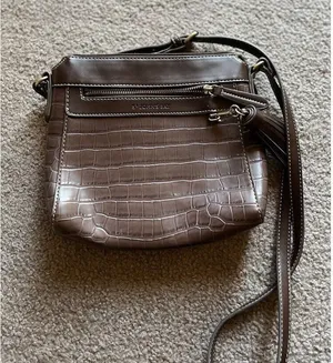 St. John’s Bay Brown Croc Embossed Crossbody Bag Tassel Fall Y2K No thumbnail 1