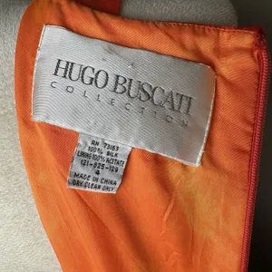 Hugo Buscati Silk Sheath Dress Orange Sleeveless Cocktail Wedding Guest Size‎ 4 thumbnail 7