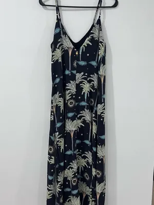 Malai Anthropologie Celestial Palm Tree Maxi Dress Tropical Resort Boho thumbnail 5