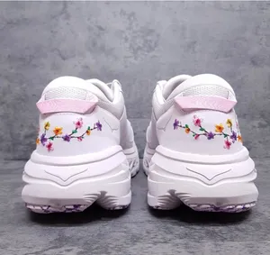 Hoka Bondi L "Vibrant Bloom" – White/Floral Embroidery – New (No Box) thumbnail 2