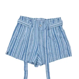 American Eagle Stretch Mom Short Size 6 Paperbag Belted Blue White Stripe Preppy thumbnail 2