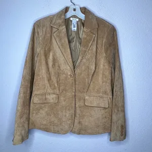 Liz & Co.‎ Suede Blazer Tan Size L thumbnail 7
