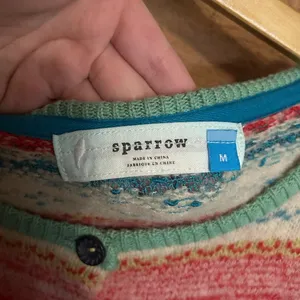 Anthropologie Sparrow Wool Blend Multicolor Fair Isle Cardigan Sweater Size M thumbnail 2