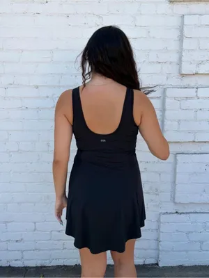 DSG black mini tennis pickleball dress sz L #athletic #preppy #pickleball #sporty thumbnail 3