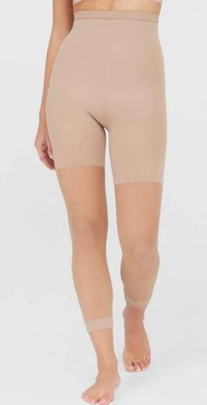 SPANX Assets High Falutin Footless Tights Beige Size F Holiday Shapewear thumbnail 1