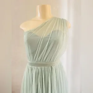 Anaya with love One-Shoulder Maxi dress Tulle Gown in Sage Green Size 4 EUC thumbnail 13