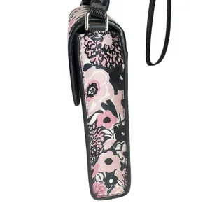 Kate Spade Staci North/South Flap Phone Crossbody Dahlia Floral Pink Multi Black thumbnail 4