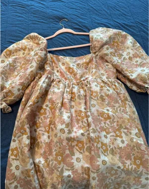 Storia Vintage Cottagecore Floral Puff Sleeve Mini Dress thumbnail 6