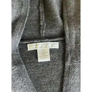 Y2K Sarah Spencer Italian Merino Wool Hooded Babydoll Sweater Henley Buttons S thumbnail 5