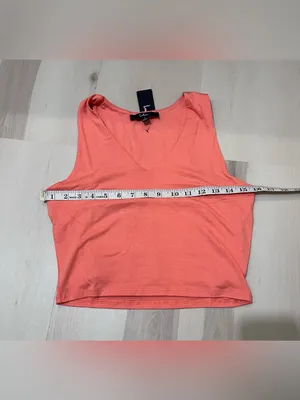 Lulus NWT Women Large Basics Feel Like Dancing Coral Orange Crop Casual Lounge thumbnail 8
