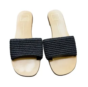 ✨🖤‎ Dolce Vita Woven Raffia Slide Sandals Black Size 10 🖤✨ thumbnail 1