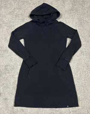 American Giant Hoodie Dress Womens XS Black Cowl Neck Long Sleeve Pocket Tunic thumbnail 1