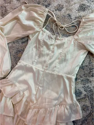 Cream satin dress thumbnail 4