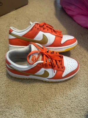 Gold Nike Dunk Low Orange Metallic White thumbnail 3