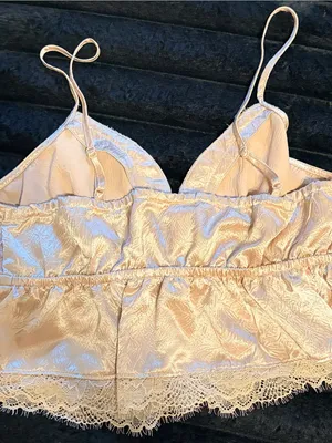 SHEIN Champagne Satin Lace Trim Cami thumbnail 6