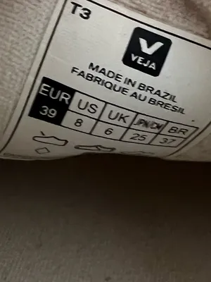 Veja Women's White Sneakers with Pink Accents Size 8 thumbnail 5