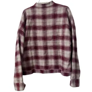 Ag Adriano‎ Goldschmied Burgundy and Cream Smith Plaid Shirt Jacket NWT Medium thumbnail 2