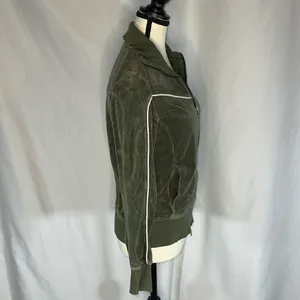 Nike • Vintage Sportswear Track Jacket Womens Small Green Velour Velvet Full Zip thumbnail 4