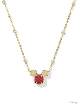 Disney / Kendra Scott Mickey Mouse Short Pendant Necklace- Bright Red Drusy thumbnail 9