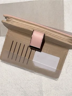 Pink Women's Leaf-Cut Wallet with Gold Accent thumbnail 3