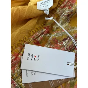 HEMANT AND NANDITA Nova Bodysuit in Mustard Multi X-Small New Womens Blouse Top thumbnail 9
