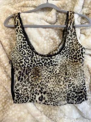Zara Satin Leopard Print Scoop Neck Tank Top - Women thumbnail 3