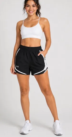 Under Armour Black Athletic Shorts with White Accent thumbnail 1