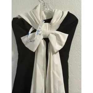 FERVENTE Formal Cocktail Black white Long Dress Evening Wedding Party 38 M New thumbnail 2