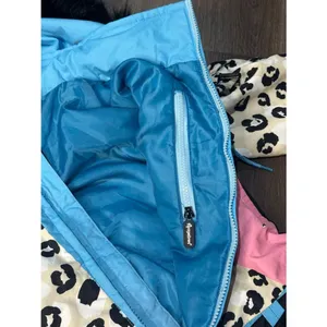 Tipsy Elves Ski Snow Suit Women's Size XS Snow Leopard Pink Blue Faux Fur Read thumbnail 12