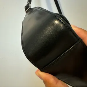 Vintage Fossil Black Leather Hobo Shoulder Flap Bag‎ Y2K thumbnail 4