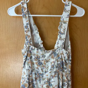 Abercrombie & Fitch Midi Dress Womens S White Floral Tie Front Ruffle Slit thumbnail 8