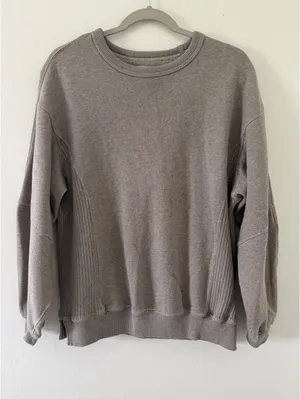 Aerie Tres Chic Oversized Minimalistic Neutral Streetwear Crewneck size xxs thumbnail 4