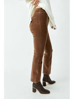 Free People In My Feelings Velvet Boho Distressed Crop Slim Flare Pants Size M thumbnail 11