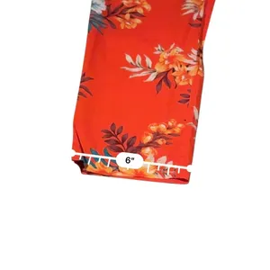 Bar III Floral Tapered Pants Womens M‎ Red Tropical Smocked High Waist Pull On thumbnail 10