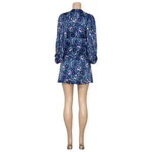 AMUR Steph Mini Dress, Azure Abstract Floral Print, 0 (US) thumbnail 11